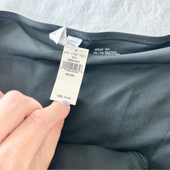Aerie Black Bikini Bottom Full Coverage XXL new - Picture 7 of 9